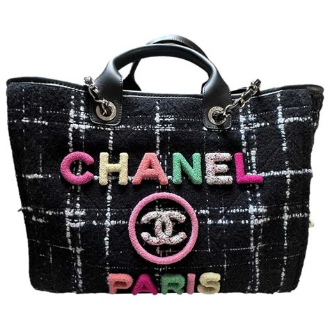 chanel gray deauville|chanel deauville tweed tote.